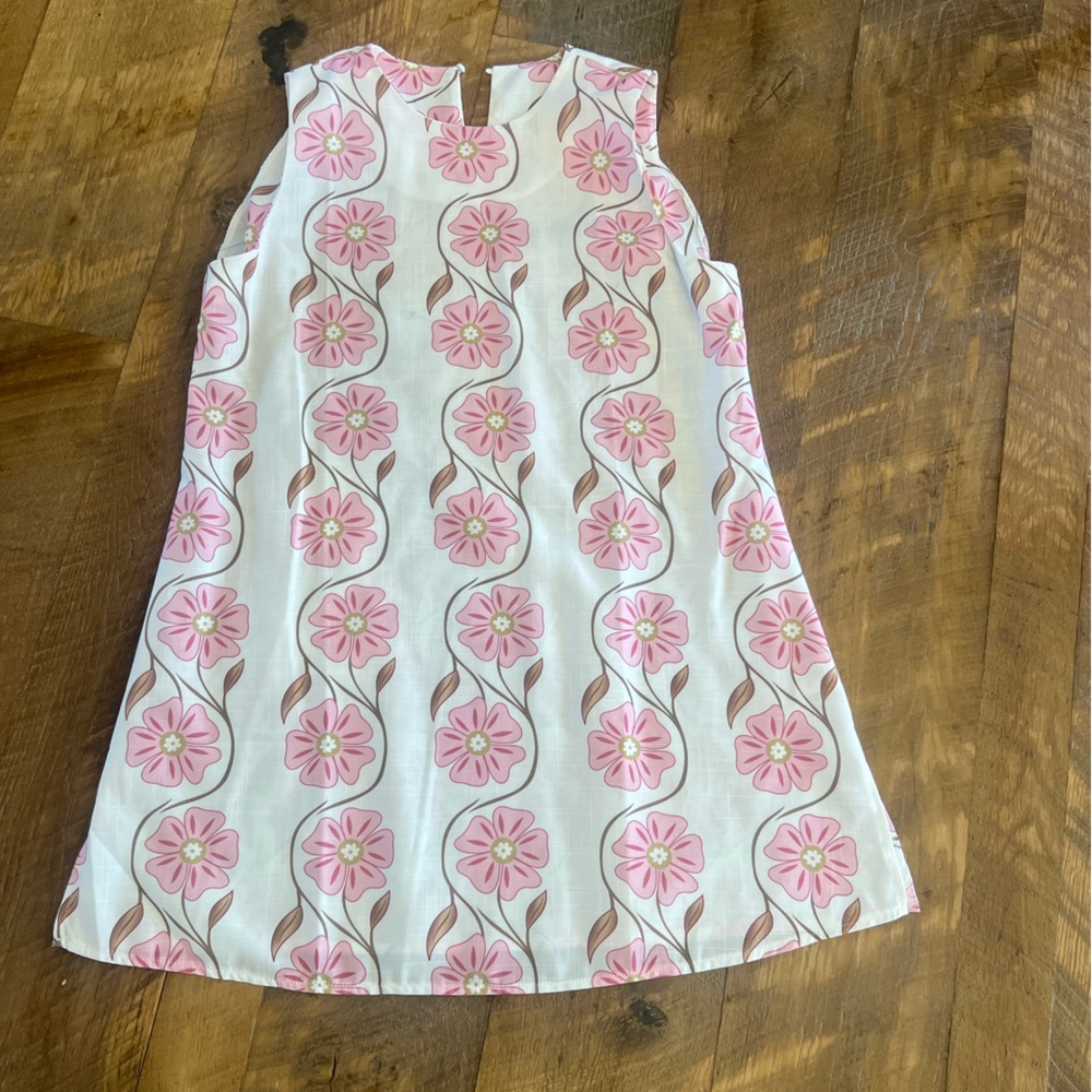 White floral linen dress